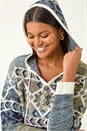 Grey Jacquard Hooded Knit Jumper, Image 5 of 5