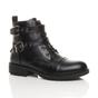 Black Low Heel Biker Ankle Boots, Image 1 of 6