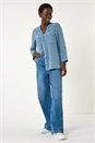 Blue Buttoned Pocket Shirt, Image 3 of 5