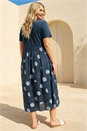Navy  Curve Asymmetric Waist Midi Dress, Image 3 of 4