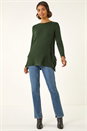 Green Soft Touch Side Ruffle Top, Image 2 of 5