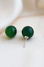 Green Glass Ball Stud Earrings 12mm, Image 3 of 3