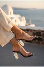 Black iKrush Black Ines Square Toe Perspex Block Mules, Image 4 of 5