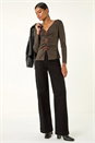 Khaki Rose Front Knit Top, Image 2 of 5