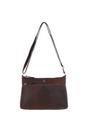 Brown 'Silvia' Croc Print Real Leather Shoulder Bag, Image 4 of 5