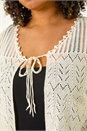 Natural  Curve Crochet Tie Front Cardigan, Image 5 of 5