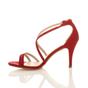 Red AJVANI Red High Heel Crossed Straps Buckle Strappy Sandals, Image 3 of 6