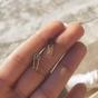 Rose Gold Sterling Silver Black Jewelled Mini Safety Pin Stud Earrings, Image 2 of 2