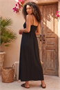 Black Petite Crochet Bodice Cotton Maxi Dress, Image 3 of 4