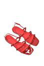 Red XY LONDON Red 'Pamela' Flat Strappy Sandals with Beaded Detail, Image 4 of 5