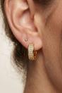Gold Gold Double-Row Pavé Crystal Huggie Hoops, 1cm, Image 3 of 3