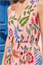 PINK Tropical Floral Midi Dress, Image 4 of 4