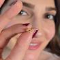 Gold Ruby July Birthstone Larkspur Birthflower Gold Plated Stud Earrings, Image 3 of 4