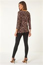 Tan Animal Print Asymmetric Top, Image 4 of 5