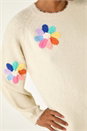 Ivory  Floral Rainbow Knit Jumper, Image 8 of 8
