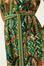 Green Zig Zag Print Full Length Jumpsuit, Image 5 of 5