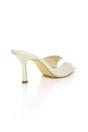 Beige AJVANI Beige High Heel Pointed Peep Toe Sandals Mules, Image 4 of 4