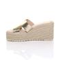Gold AJVANI Gold High Wedge Platform Mule Sandals Espadrilles, Image 3 of 4