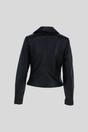 Black Ashwood Leather Black Real Veg Tanned Leather Plain Biker Jacket, Image 4 of 5