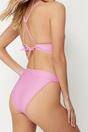 Pink WOVCOR Pink Textured Regular Waist Bikini Bottom with Minimal High Leg Fit, Image 4 of 4