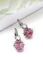 Light Pink Crystal Orb Hoop Earrings, Image 3 of 3