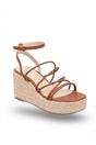 Tan iKrush Tan Olivia Womens Strappy Espadrille Platform Sandals, Image 1 of 8