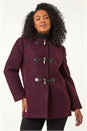 Wine Petite Textured Boucle Coat, Image 4 of 5