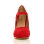 Red AJVANI Red High Heel Mary Jane Court Shoes, Image 6 of 6