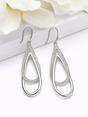 Silver AVANT-GARDE PARIS Silver Double Loop Pavé Drop Earrings, Image 3 of 3
