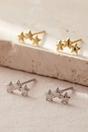 Gold Sterling Silver Triple Star Stud Earrings, Image 1 of 2