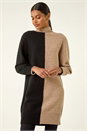 Biscuit Contrast Colour Knit Dress, Image 4 of 5