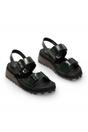 Green Womens Wedge Buckle Sandals-HEIF558FLY, Image 2 of 5