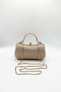 Gold Diamonte Handle Glitter Clutch Bag with Chain Strap, Image 5 of 5