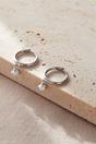 Silver Sterling Silver Pearl Drop Hoops, Image 3 of 3