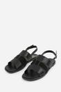 Black 'Violet' Flat Sandals With Multi Strap, Image 3 of 5
