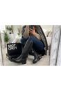 Black iKrush Black Aurelia Zip Up Knee High Boots, Image 7 of 8