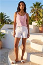 Light Pink Double Strap V-Neck Stretch Vest Top, Image 2 of 4