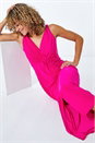 Pink Petite Twist Front Maxi Dress, Image 2 of 5
