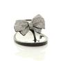 Black Diamante Bow Toe Post Jelly Sandals Flip Flops, Image 6 of 6