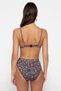 Multi Triangle Bikini Set with Adjustable Straps and High Waist Bottom, Image 4 of 4