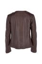 Brown 'Chambery' Collarless Real Leather Jacket, Image 4 of 5