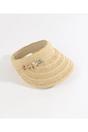 Beige Pia Rossini Beige Vera - Shell Beaded Straw Sun Visor - Beige, Image 2 of 2