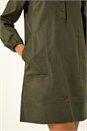 KHAKI Collared Shift Shirt Dress, Image 5 of 5