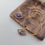 Gold Large Evil Eye Zircon Dangle Hoop Earrings, Image 5 of 7