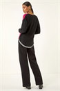Black Ribbed Colour Block Knit Jumper, Image 3 of 5