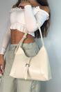 Beige Structured Shoulder Bag With Top Handle, Image 5 of 5