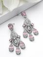 Light Pink Geometric Chandelier Statement Earrings, Image 3 of 3