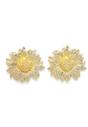 Gold Silver-Coloured Floral Stud Earrings, Image 1 of 5