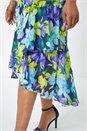 Turquoise Petite Sleeveless Chiffon Frill Hem Midi Dress, Image 5 of 5