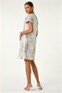 Silver Sequin Shimmer Stretch Dress, Image 3 of 5
